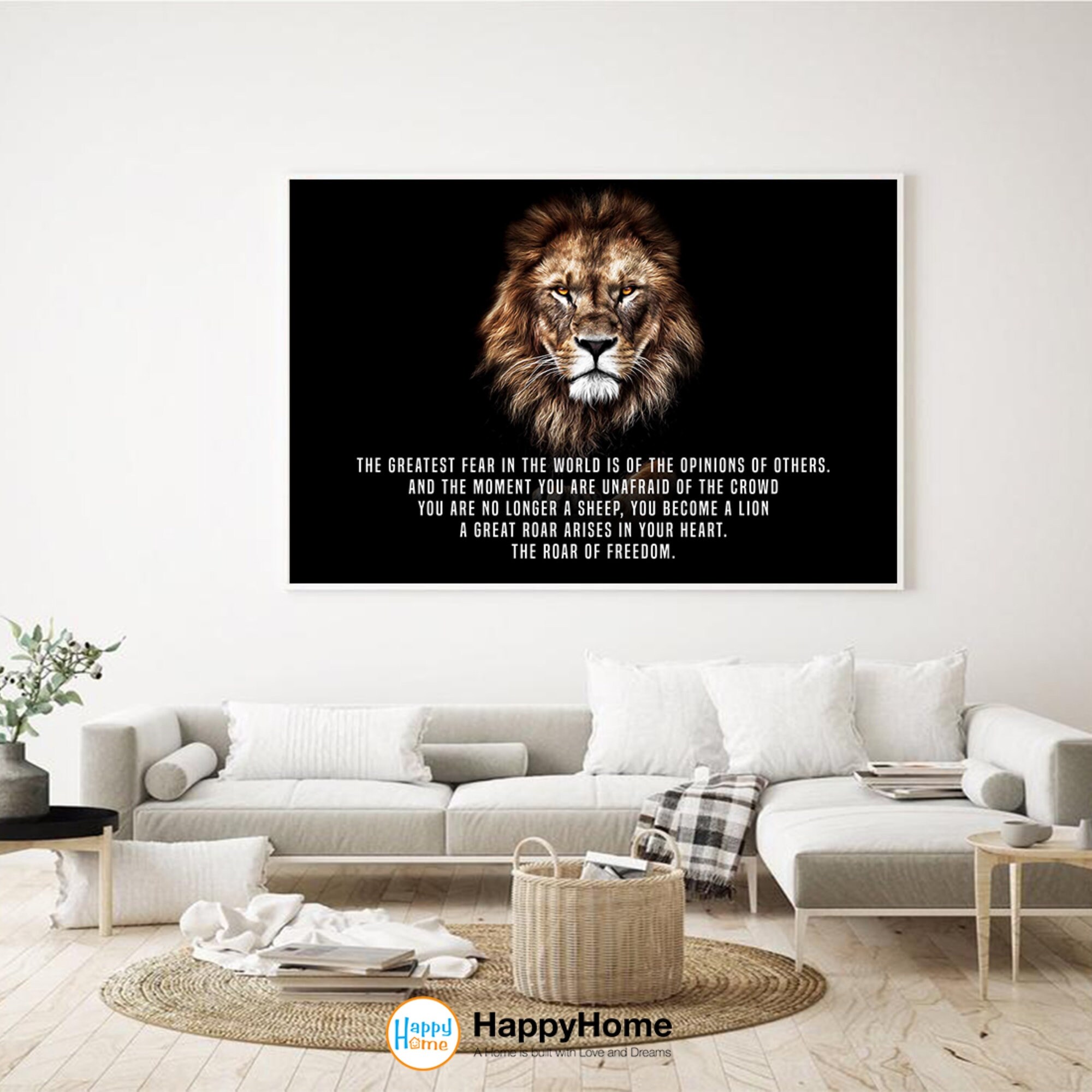 Lion Poster Motivational Inspiration Quotes Wall Art - You Become A ...