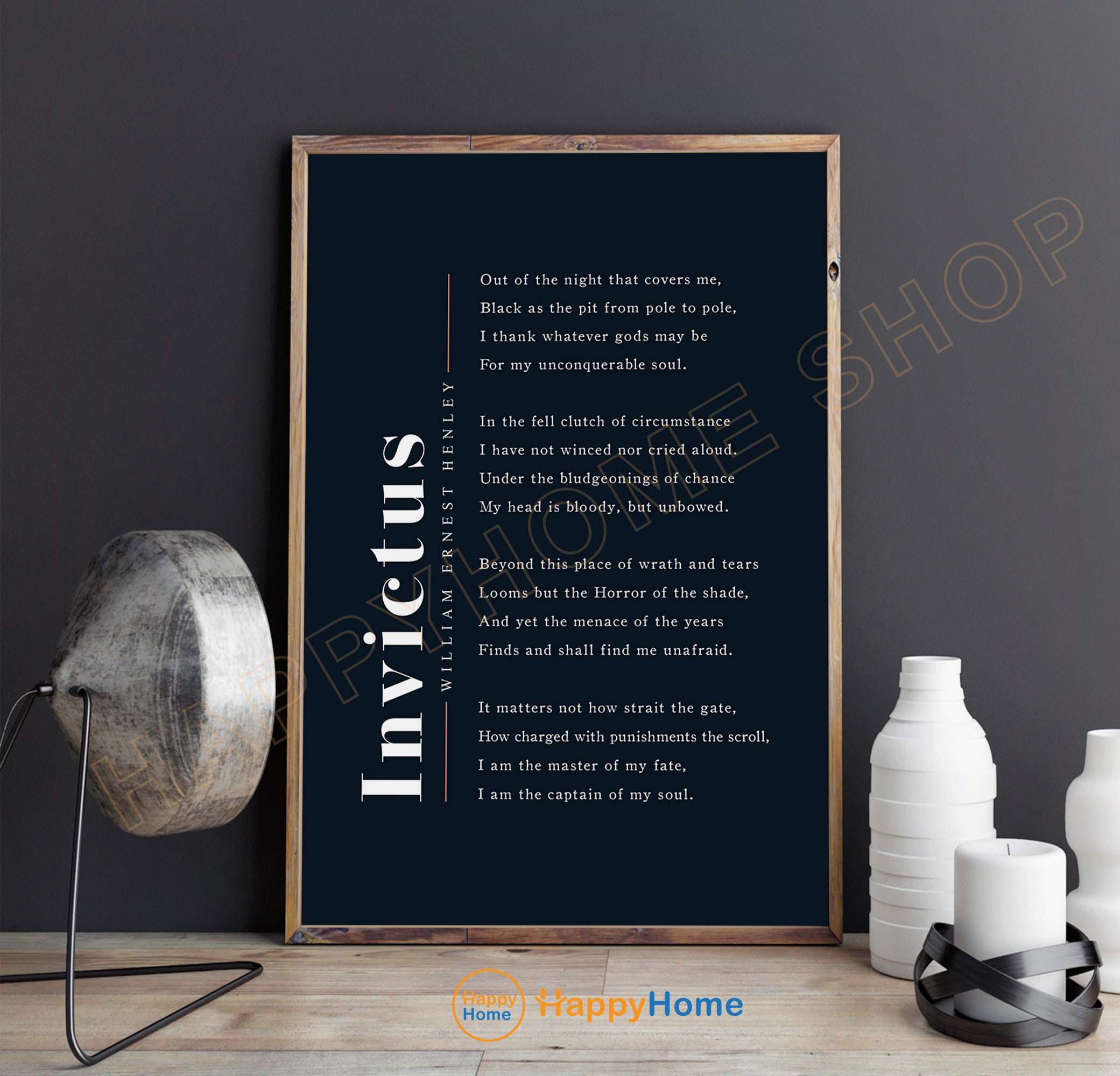 Invictus Copyable William Ernest Henley Poem Invictus Wall Art Literary Prints Art Poetry ...