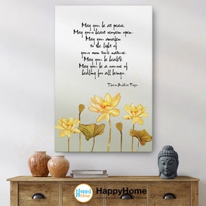 Tibetan Buddhist Prayer Wall Art Lotus Buddhism Print Art Spiritual Wall Decor Motivational Quotes Inspirational Home Art Office Decor -P638