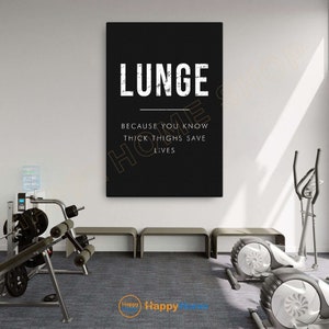 Gym Quote Wall Art Lunge Exercise Workout Room Decor Gym Poster Fitness Prints Art Home Gym Motivational Quotes Decor -P929