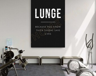 Gym Quote Wall Art Lunge Exercise Workout Room Decor Gym Poster Fitness Prints Art Home Gym Motivational Quotes Decor -P929