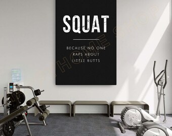 Gym Quote Wall Art Squat Exercise Workout Room Decor Gym Poster Fitness Prints Art Home Gym Motivational Quotes Decor -P931