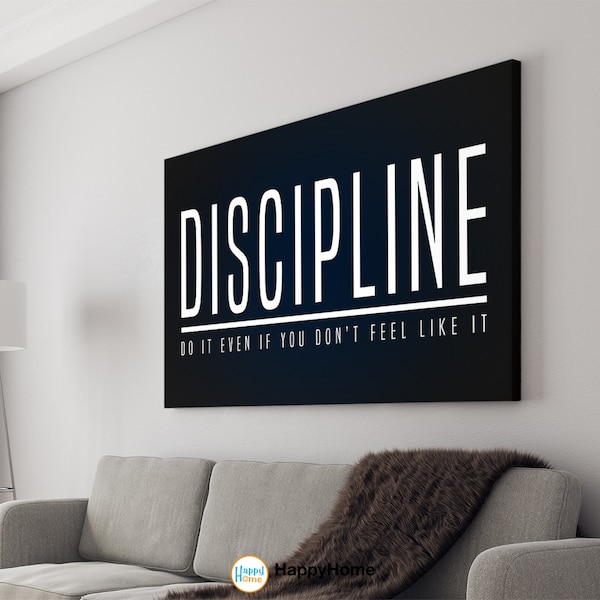 Discipline Definition Motivational Wall Art | Inspirational Wall Art Entrepreneur Quotes Poster Home Art Office Decor Modern Canvas Art
