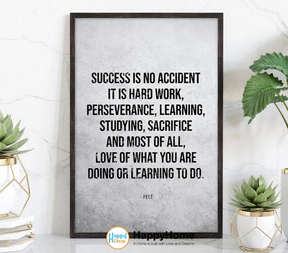 Success is No Accident Motivational Inspirational Quotes Wall - Etsy