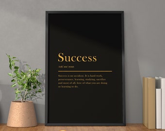 Success Wall Art motivierende Wandkunst Poster | Inspirational Wall Art Entrepreneur Zitate Erfolg Definition Poster Home Art Office Decor