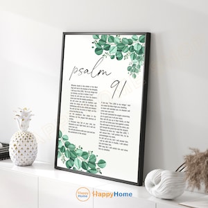 Psalm 91 Bible Verse Wall Art He Who Dwells in the Shelter Scripture Quote Print | Christian Bible Art Poster Home Art Office Decor -PD21