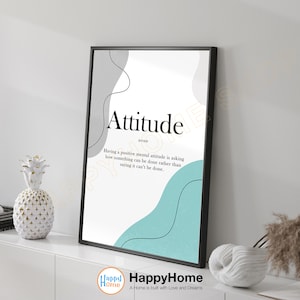 Attitude Definition Wall Art Motivational Quote Inspirational Print Art Entrepreneur Poster Home Art Office Decor Modern Art -P689