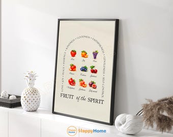 Fruit of the Spirit Wall Art Galatians 5:22–23 Bible Verse Print Christian Scripture Home Decor -PG21