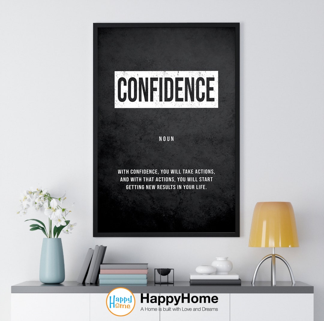 Confidence Definition Poster Motivational Wall Art | Inspirational Wall ...