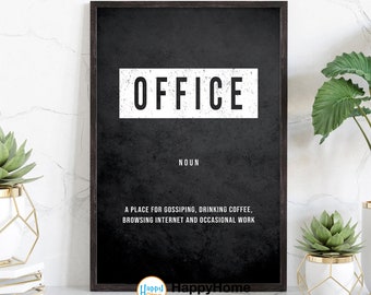 Office Definition Funny Motivational Wall Art | Funny Office Wall Art Funny Quotes Poster Home Art Office Decor Modern Canvas Art