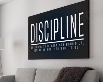 Discipline Definition Motivational Wall Art Inspirational Wall Art Entrepreneur Quotes Poster Home Art Office Decor Modern Canvas Art -PD98