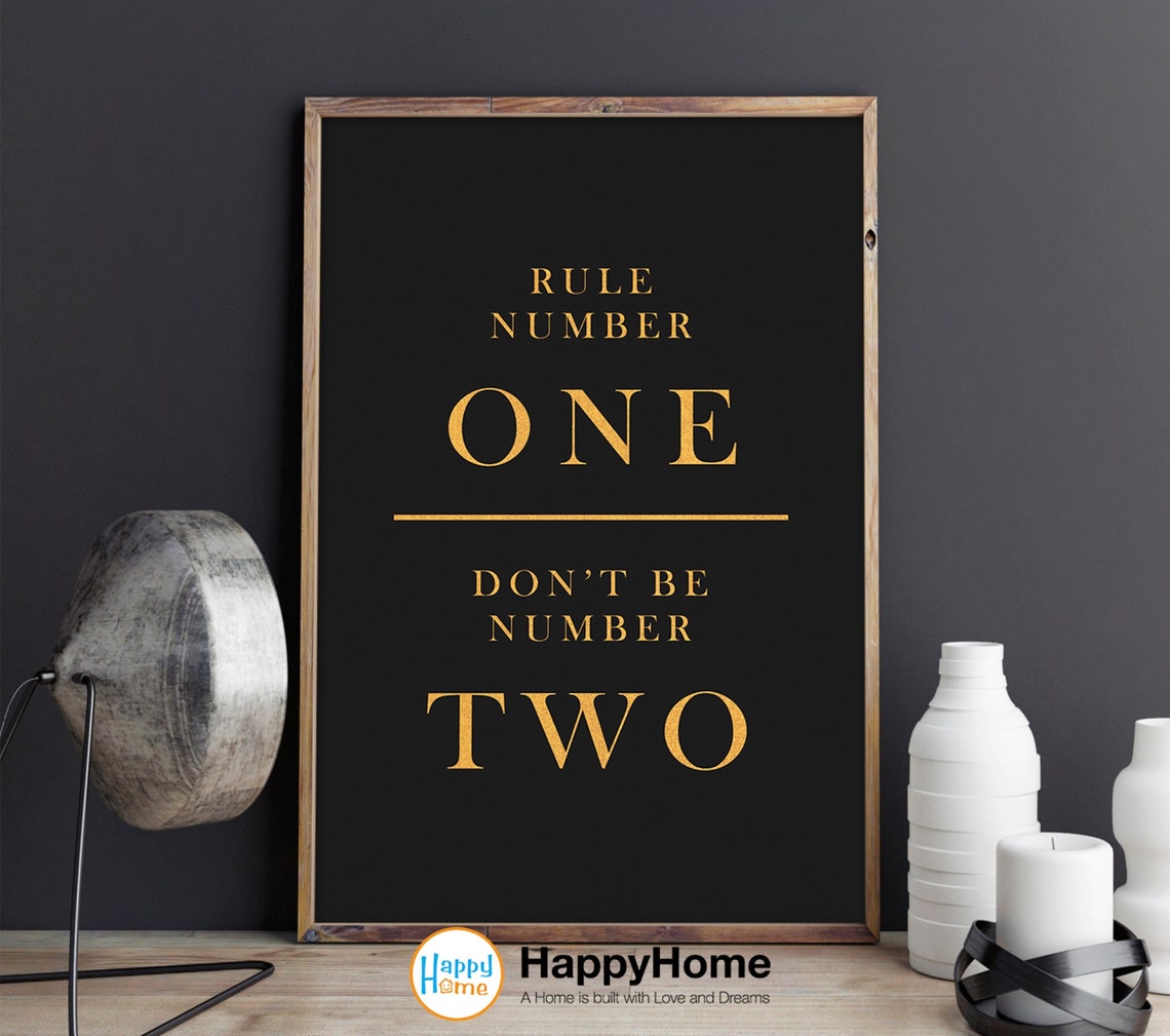 Rule Number One To Be A Boss Rule Number One Poster Motivational Wall Art Inspirational - Etsy