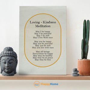 Loving Kindness Meditation Prayer Wall Art Buddha Zen Quotes Spiritual Print Art Meditation Artwork Washi Print Home Decor -PB34