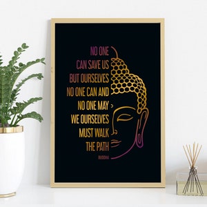 Buddha Quotes Poster Motivational Inspiration Quotes Poster No One Can But Ourselves | Buddha Wall Art Décor | Motivational Quotes Print