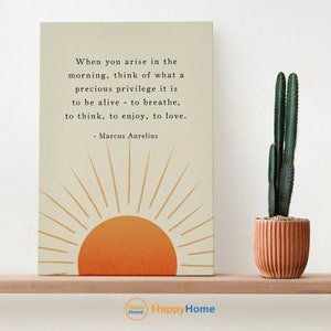 &quot;Marcus Aurelius Zitat Wandkunst &quot;&quot;When You Arise in the Morning&quot;&quot; Motivationszitat Inspirationsdrucke Home Art Decor-P857.&quot;