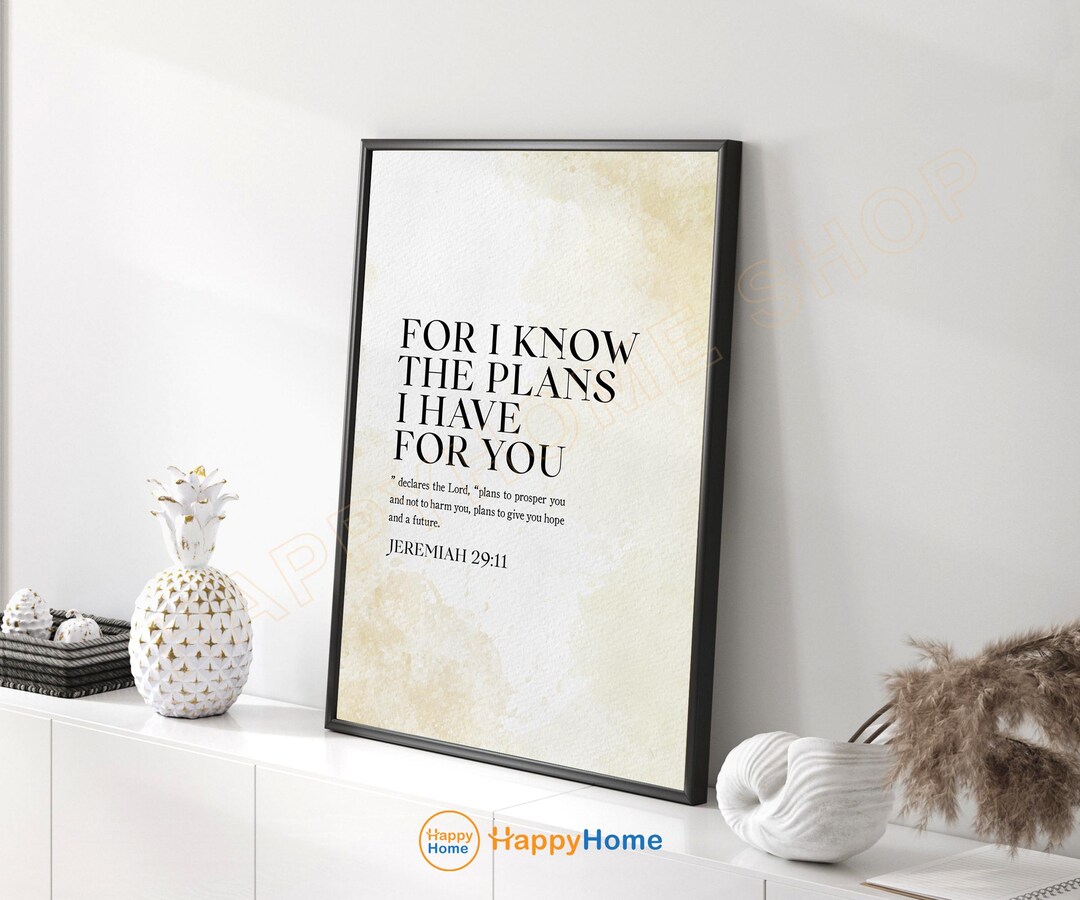 Jeremiah 29:11 Bible Verse Wall Art for I Know the Plans I Have for You ...