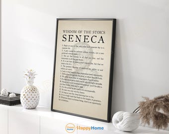 Seneca Quotes Stoic Wisdom Wall Art Meditations Stoicism Motivational Quotes Inspirational Stoic Prints Home Decor -PG49