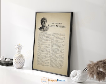 Le citazioni di saggezza di Marco Aurelio, arte murale, stoicismo, filosofia, poster, citazioni motivazionali, stampe stoiche ispiratrici, decorazioni per la casa - PC59
