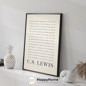 C.S. Lewis Quote Wall Art Imagine Yourself as A Living House Motivational Quotes Inspirational Art Home Art Office Decor -P787