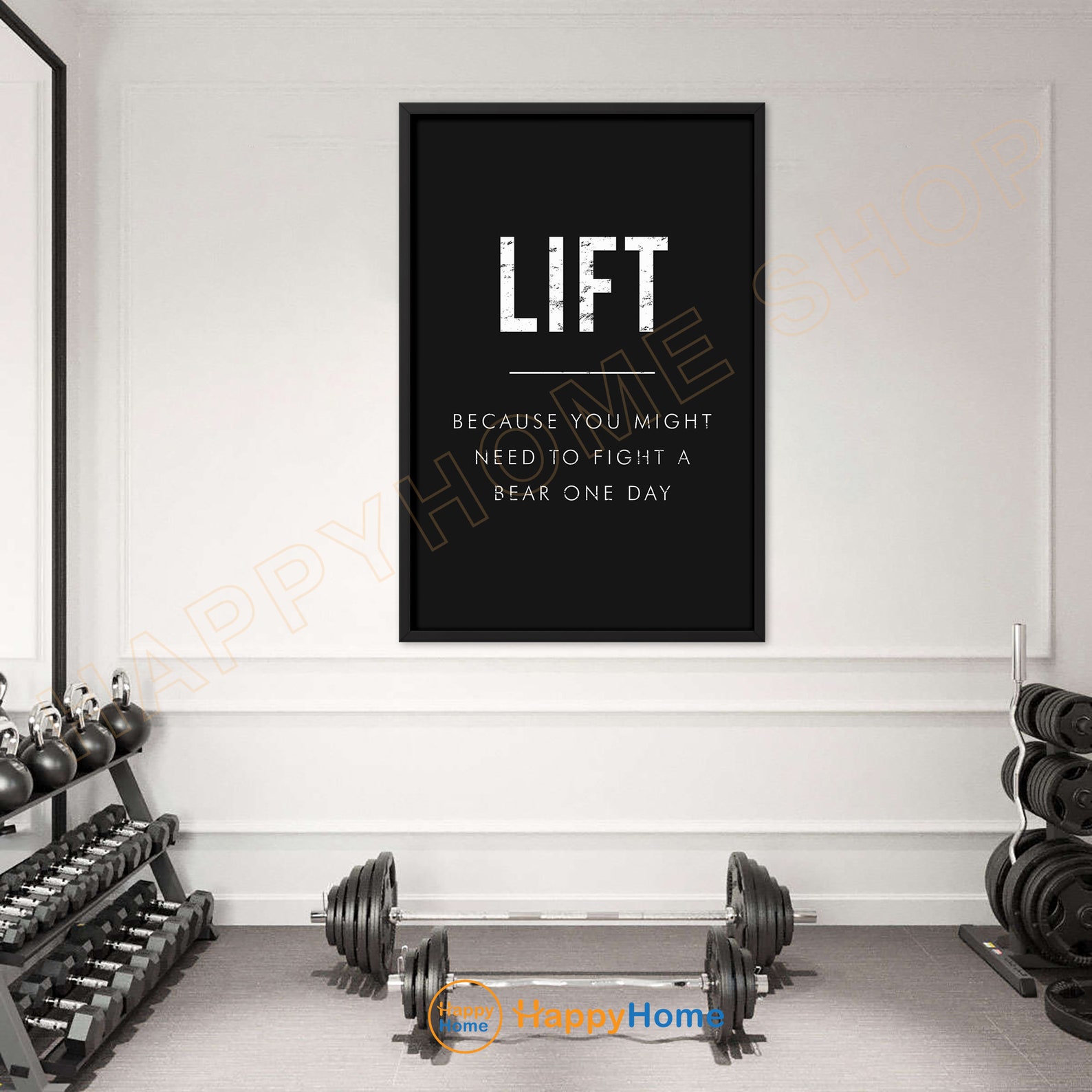 Gym Quote Wall Art Lift Exercise Workout Room Decor Gym Poster Fitness ...
