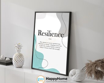 Definición de resiliencia arte de pared cita motivacional impresión inspiradora arte emprendedor cartel hogar arte oficina decoración arte moderno -P688