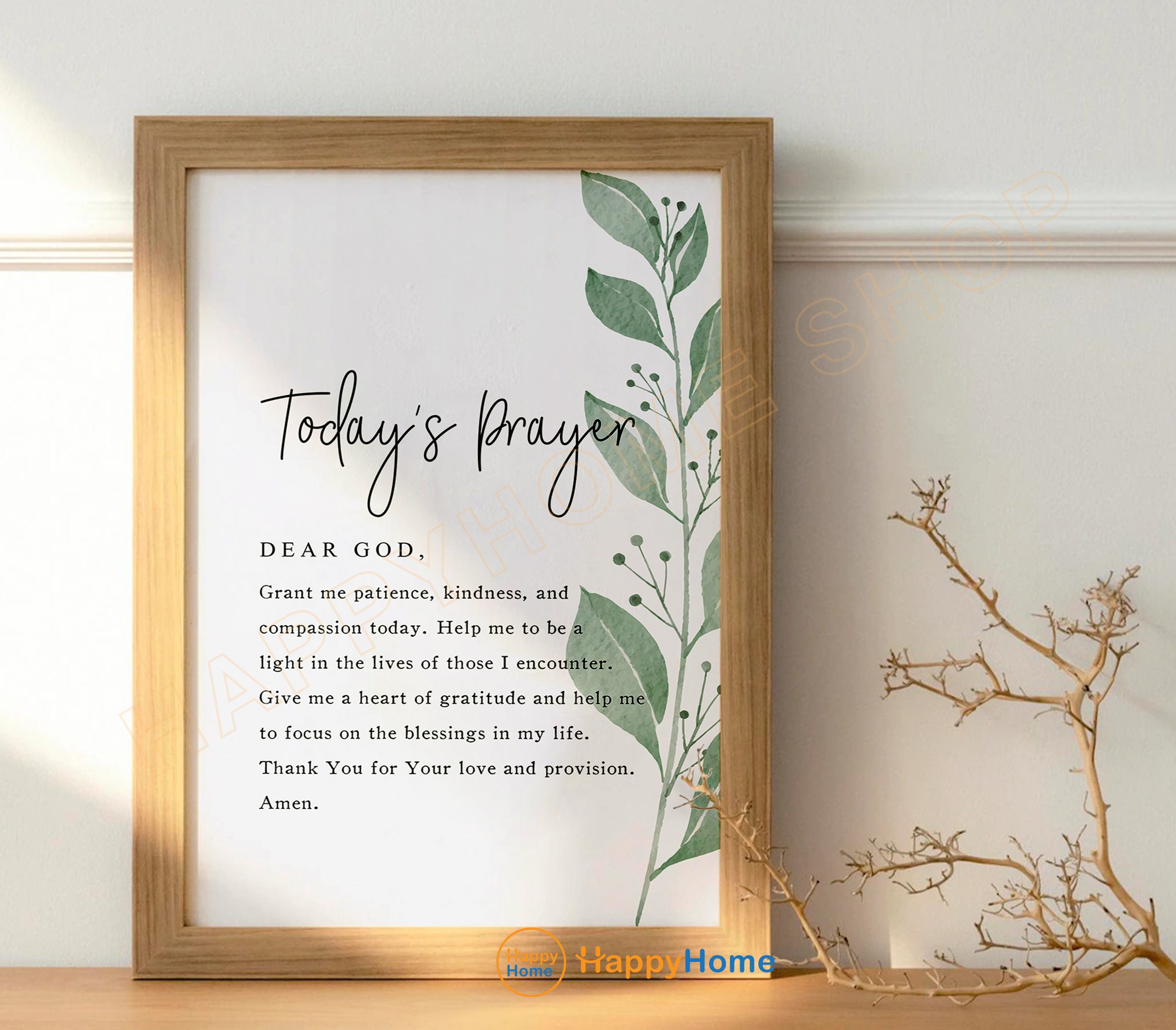 Today's Prayer Wall Art Daily Prayer Bible Verse Scripture Quote Prints ...