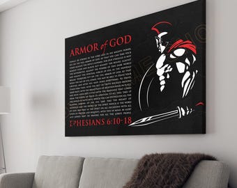 Zbroja Boża – grafika ścienna, List do Efezjan 6:10-18 (NW), werset biblijny, cytat z Pisma Świętego | Plakat ze sztuką biblijną, chrześcijańska, sztuka biblijna, wystrój domu i biura – PC79