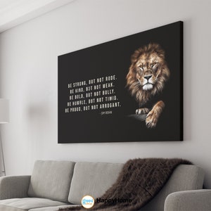 Lion Be Strong Jim Rohn Quotes Motivational Inspirational Quotes Wall Art Canvas | Motivational Quotes Home Art Office Decor Modern Art