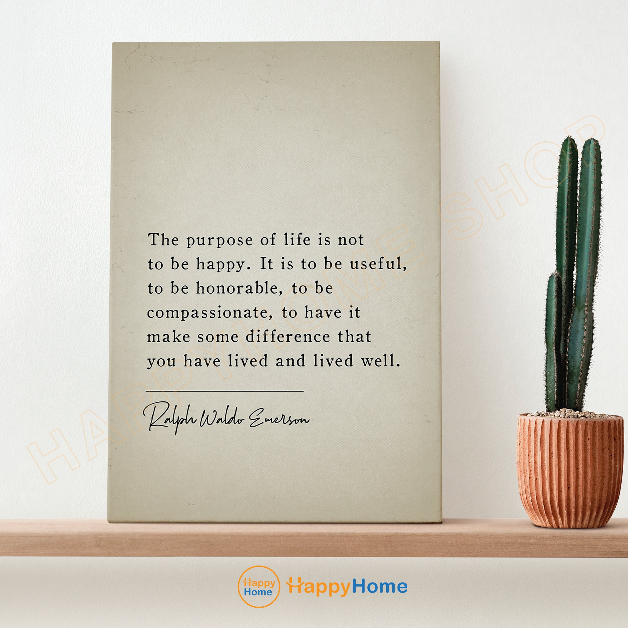 Ralph Waldo Emerson Quote Wall Art Purpose of Life Philosophy Quote ...
