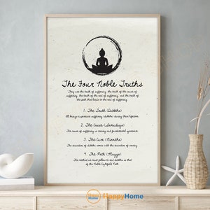 The Four Noble Truths Buddhist Wall Art Buddha Zen Quotes Spiritual ...