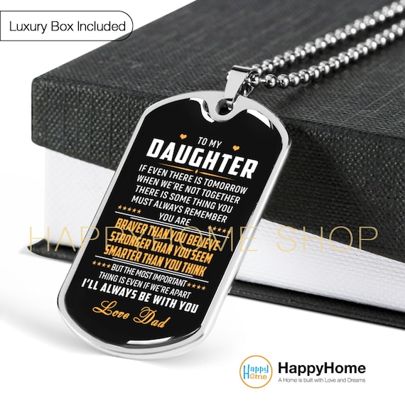 Father and Daughter Dog Tag Birthday Gift for Daughter From Father