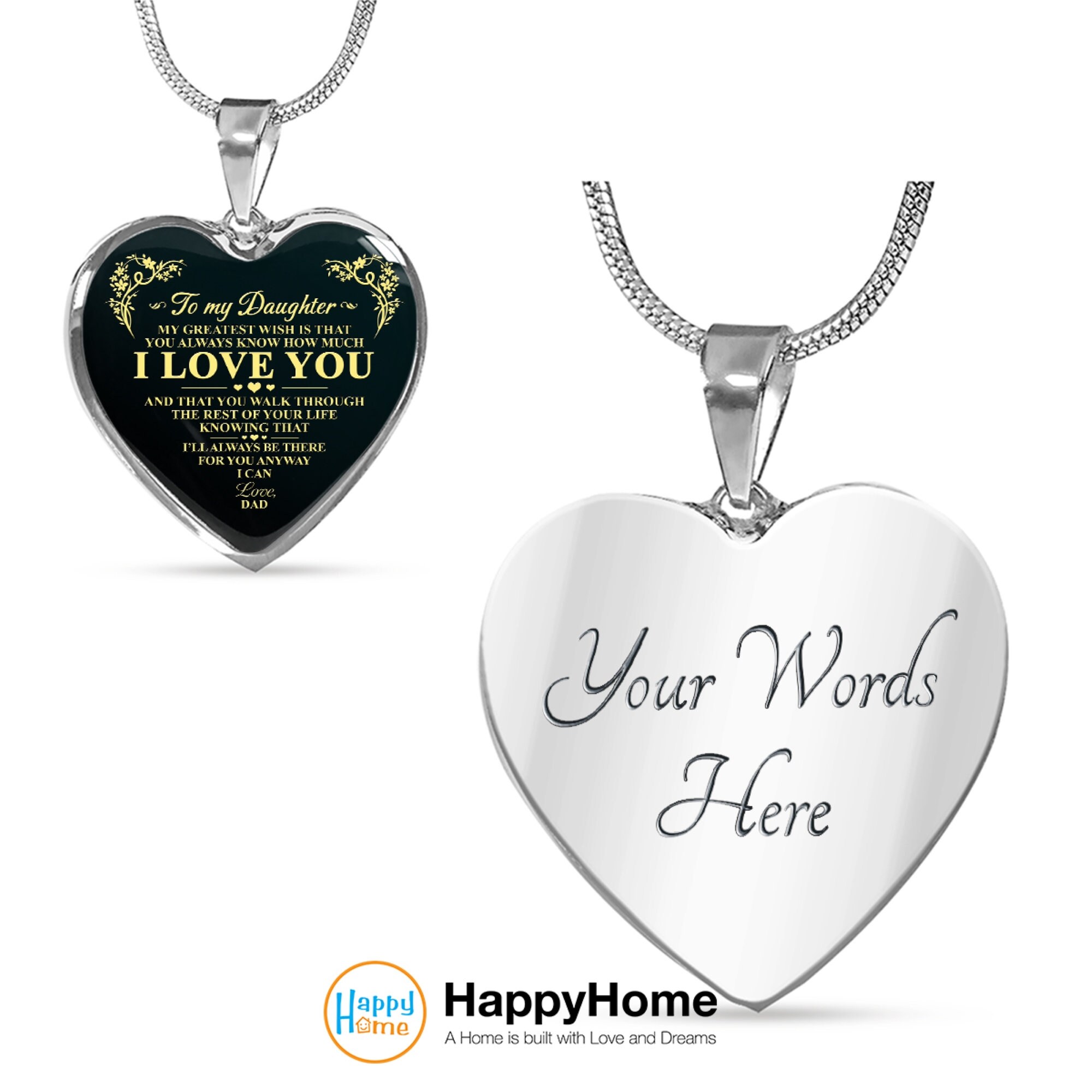 Father and Daughter Necklace Birthday Gift for Daughter Etsy