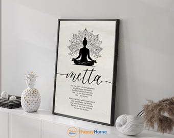 Metta Meditation Loving Kindness Wall Art Mindfulness Meditation Print Zen Yoga Decor - PG32