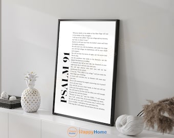 Psalm 91 Bible Verse Wall Art He Who Dwells in the Shelter Scripture Quote Prints | Christian Poster Home Art Wall Decor - P832