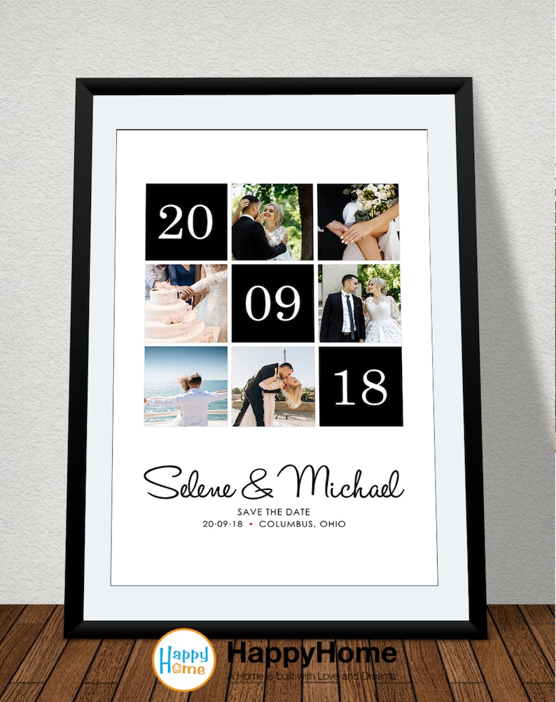 Personalized Anniversary Wall Art Custom Photo Collage Print Etsy
