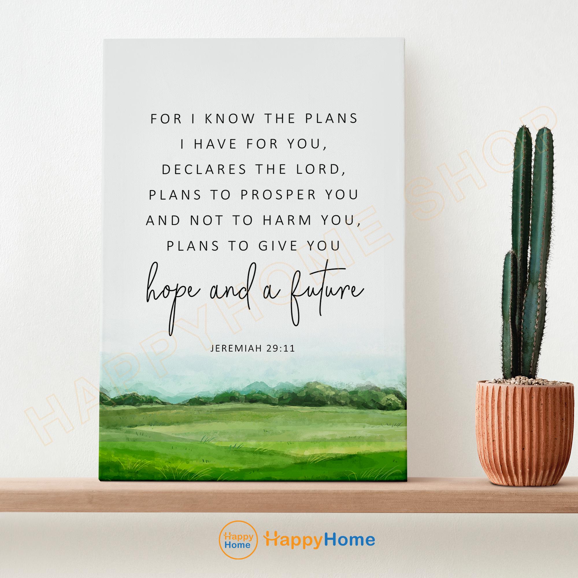 Jeremiah 29:11 Bible Verse Wall Art for I Know the Plan I Have for You ...
