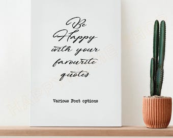 Arte de pared personalizado / Decoración de pared personalizada / Crea tu propio letrero con cita personalizada, versículo bíblico inspirador y frases motivacionales.