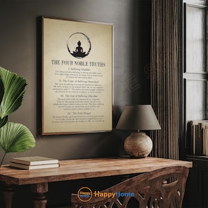 The Four Noble Truths Buddhist Wall Art Buddha Zen Quotes Spiritual ...