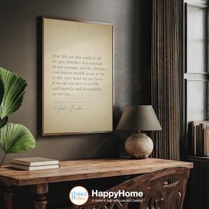 Frederick Buechner Quote Wall Art One Life On This Earth Motivational Poster Inspirational Saying Print Home Art Office Decor -P555