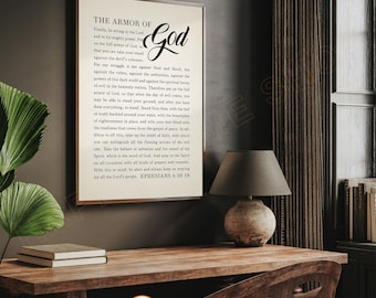 The Armor of God Ephesians 6:10-18 Bible Verse Wall Art Scripture Quote Prints | Christian Bible Art Poster Home Art Office Decor -P773