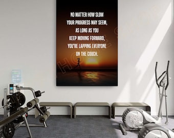 Motivational Running Poster Keep Moving Forward Wall Art Workout Room Decor Gym Poster Fitness Sign Prints Art Gym Quotes Canvas Decor -PB26