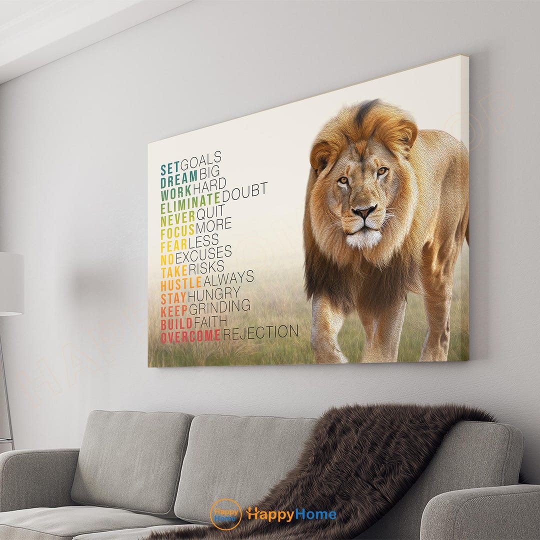 Be Strong As A Lion Motivational Quote Gym Design Poster for Sale by