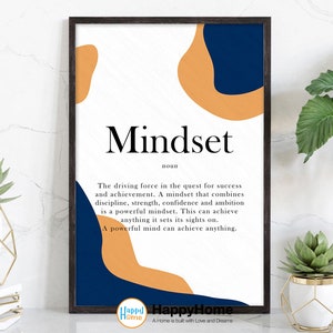 Mindset Definition Wandkunst Motivierende Wandkunst | Inspirational Poster Entrepreneur Bedeutung Zitate Home Art Büro Dekor Moderne Leinwandkunst