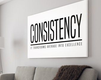 Konsistenz Definition Wandkunst | Inspirierende Wandkunst Entrepreneur Motivationszitate Poster Art Bürodekoration Moderne Leinwandkunst-PA43