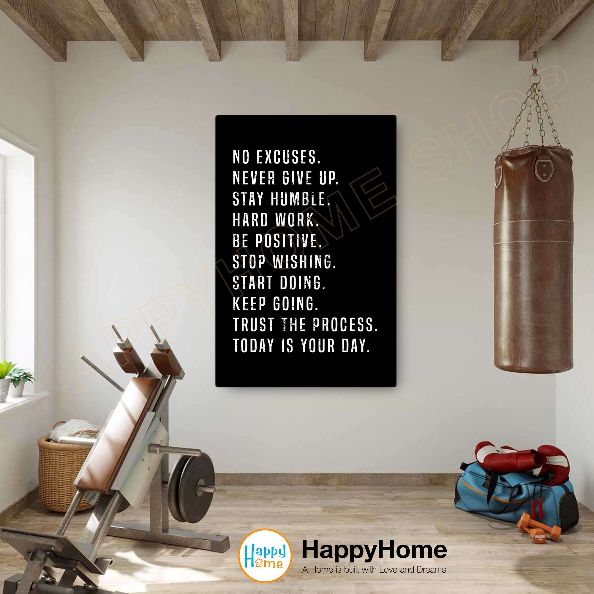 Home Gym Motivational Wall Art Workout Room Decor Gym Poster Etsy