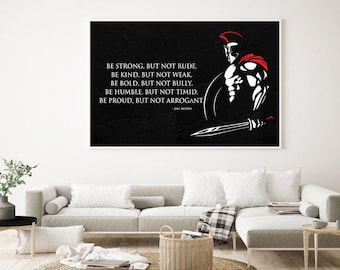 Affiche Motivationnelle Spartiate - Citation Inspirante - Art Mural Minimaliste - Neuf