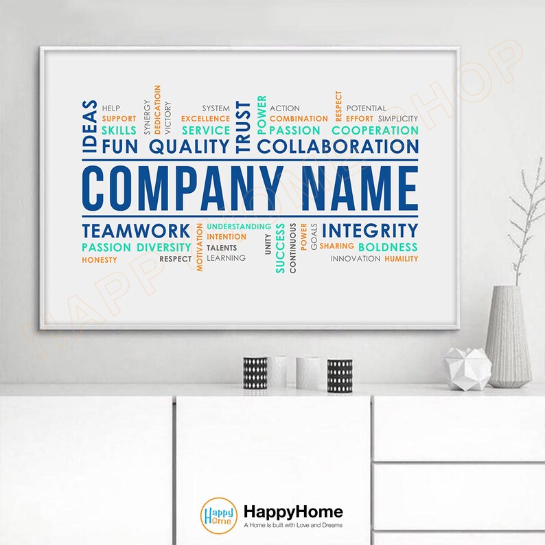 Core Values Sign Boards Personalized Company Values Wall Art Business Core Values Sign ...