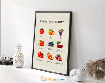 Fruit of the Spirit Wall Art Galatians 5:22–23 Christian Scripture Print Bible Verse Home Decor -PG20