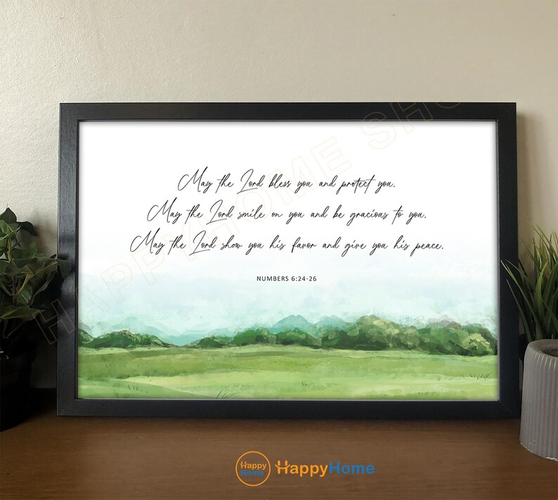 Numbers 6:24-26 Bible Verse Wall Art May the Lord Bless You and Protect ...
