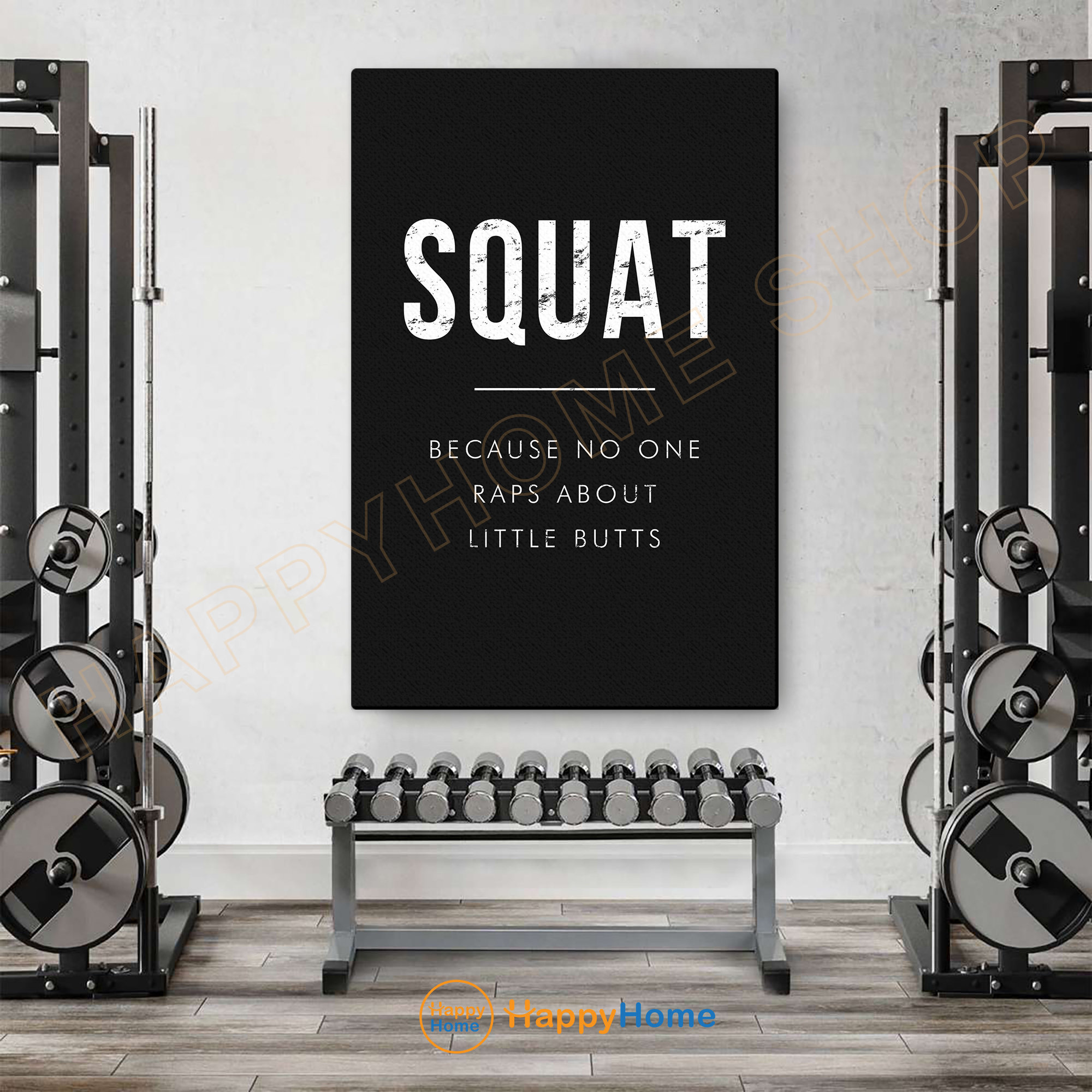 Gym Quote Wall Art Squat Exercise Workout Room Decor Gym Poster Fitness ...